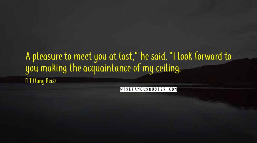 Tiffany Reisz Quotes: A pleasure to meet you at last," he said. "I look forward to you making the acquaintance of my ceiling.
