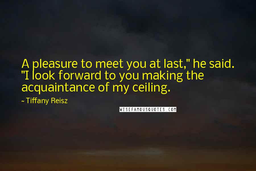 Tiffany Reisz Quotes: A pleasure to meet you at last," he said. "I look forward to you making the acquaintance of my ceiling.