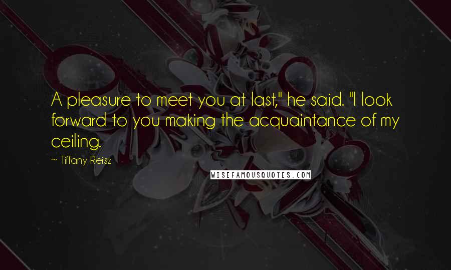 Tiffany Reisz Quotes: A pleasure to meet you at last," he said. "I look forward to you making the acquaintance of my ceiling.