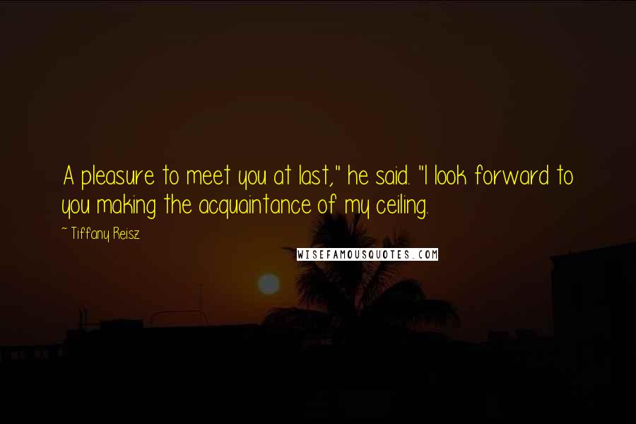 Tiffany Reisz Quotes: A pleasure to meet you at last," he said. "I look forward to you making the acquaintance of my ceiling.