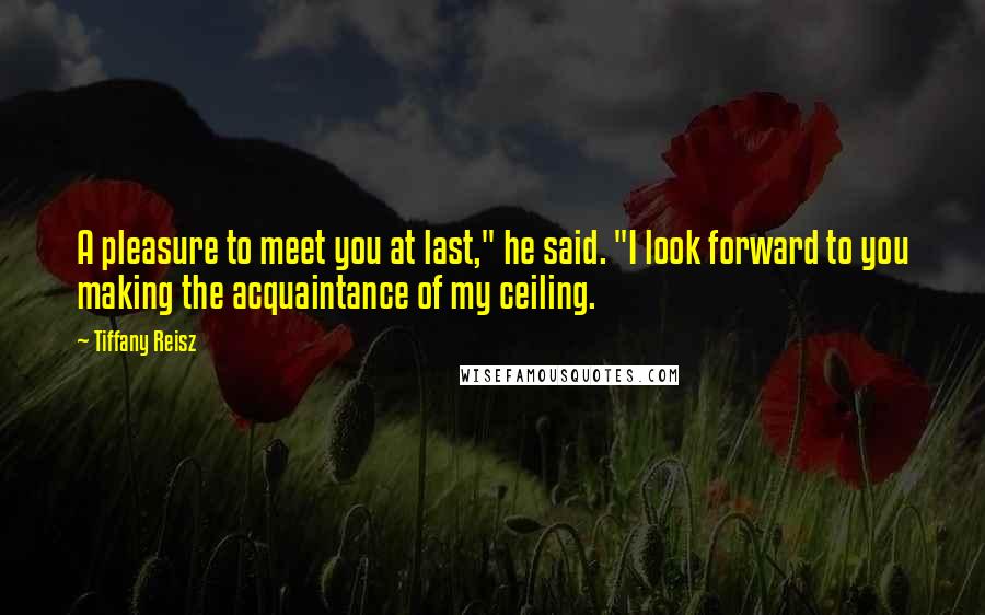 Tiffany Reisz Quotes: A pleasure to meet you at last," he said. "I look forward to you making the acquaintance of my ceiling.
