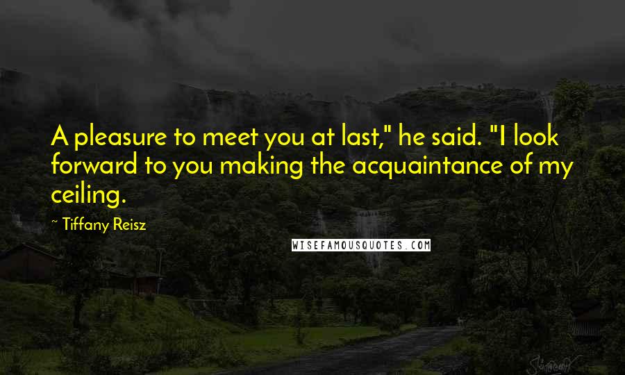Tiffany Reisz Quotes: A pleasure to meet you at last," he said. "I look forward to you making the acquaintance of my ceiling.