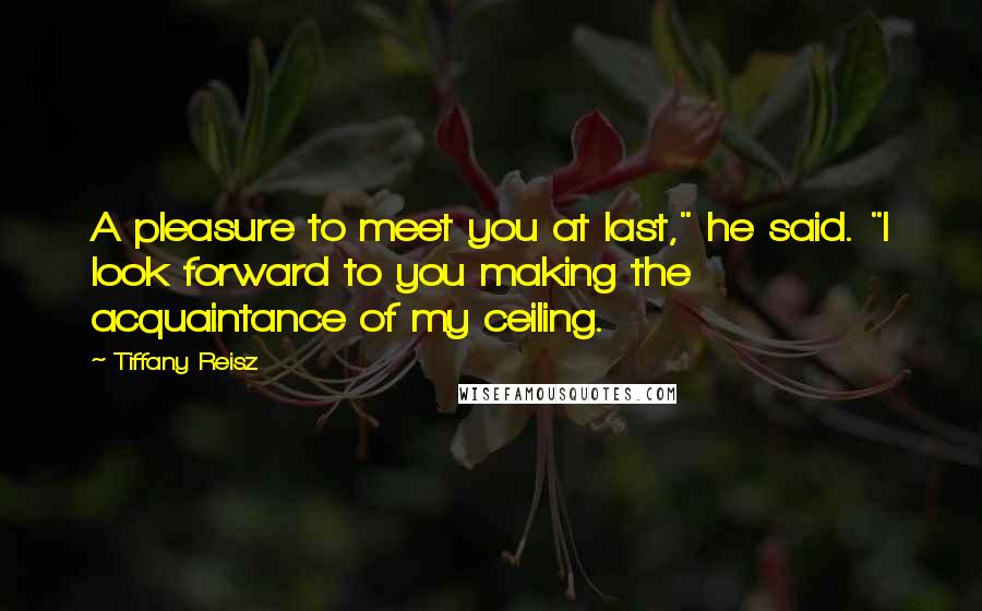Tiffany Reisz Quotes: A pleasure to meet you at last," he said. "I look forward to you making the acquaintance of my ceiling.