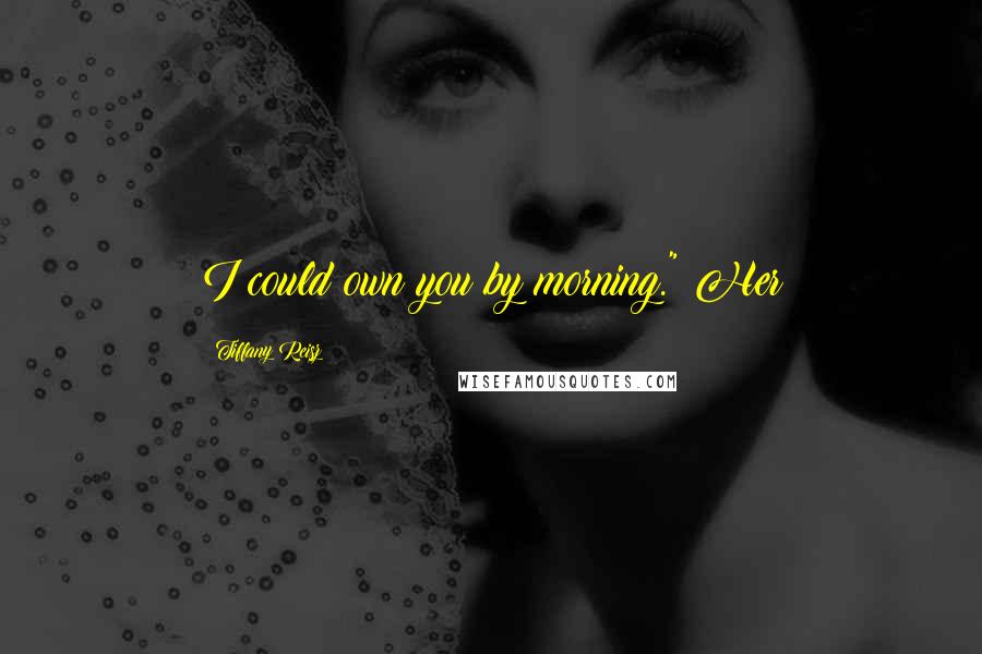 Tiffany Reisz Quotes: I could own you by morning." Her