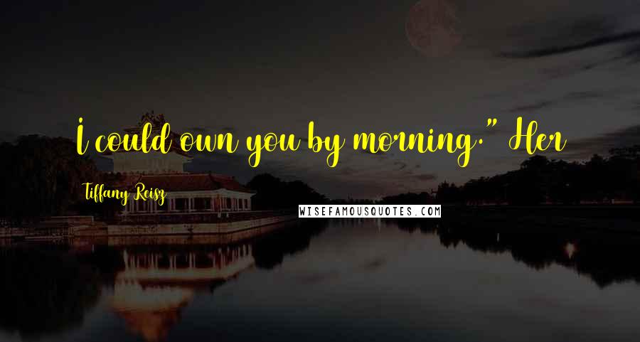 Tiffany Reisz Quotes: I could own you by morning." Her