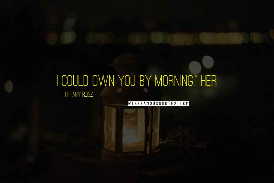 Tiffany Reisz Quotes: I could own you by morning." Her