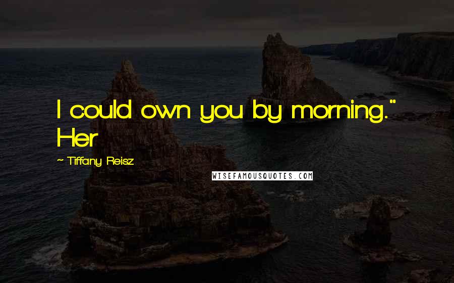 Tiffany Reisz Quotes: I could own you by morning." Her