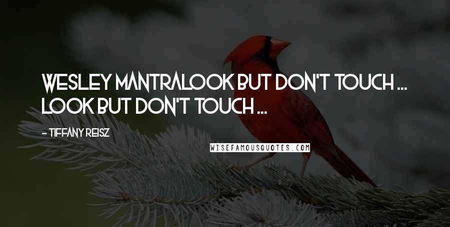 Tiffany Reisz Quotes: Wesley mantraLook but don't touch ... look but don't touch ...