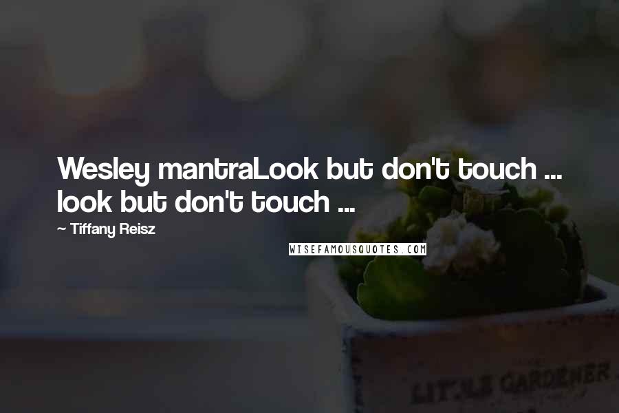 Tiffany Reisz Quotes: Wesley mantraLook but don't touch ... look but don't touch ...