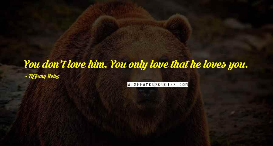 Tiffany Reisz Quotes: You don't love him. You only love that he loves you.