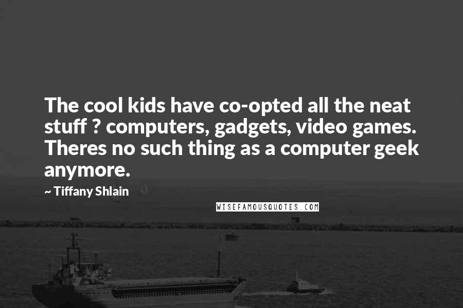 Tiffany Shlain Quotes: The cool kids have co-opted all the neat stuff ? computers, gadgets, video games. Theres no such thing as a computer geek anymore.