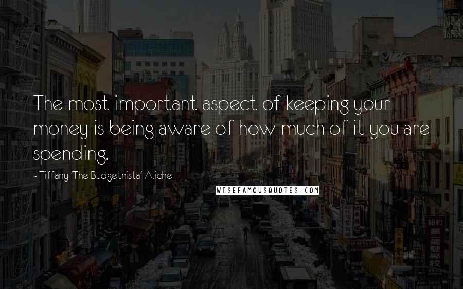 Tiffany 'The Budgetnista' Aliche Quotes: The most important aspect of keeping your money is being aware of how much of it you are spending.