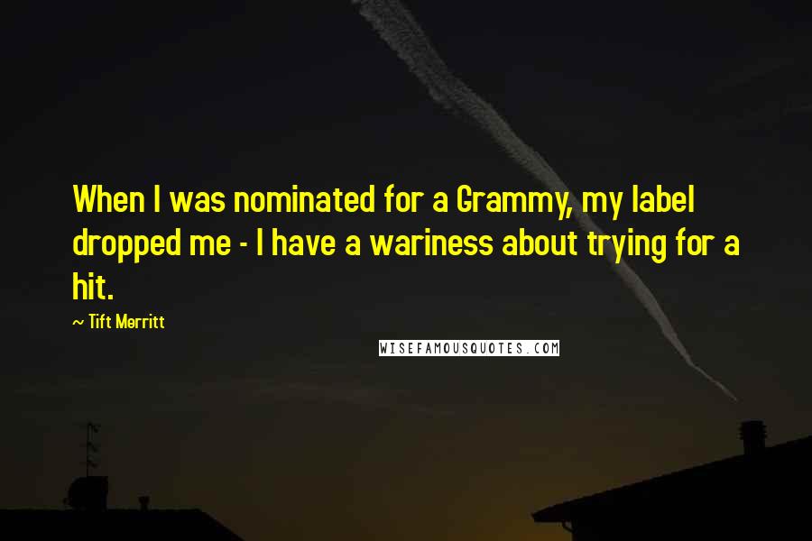 Tift Merritt Quotes: When I was nominated for a Grammy, my label dropped me - I have a wariness about trying for a hit.