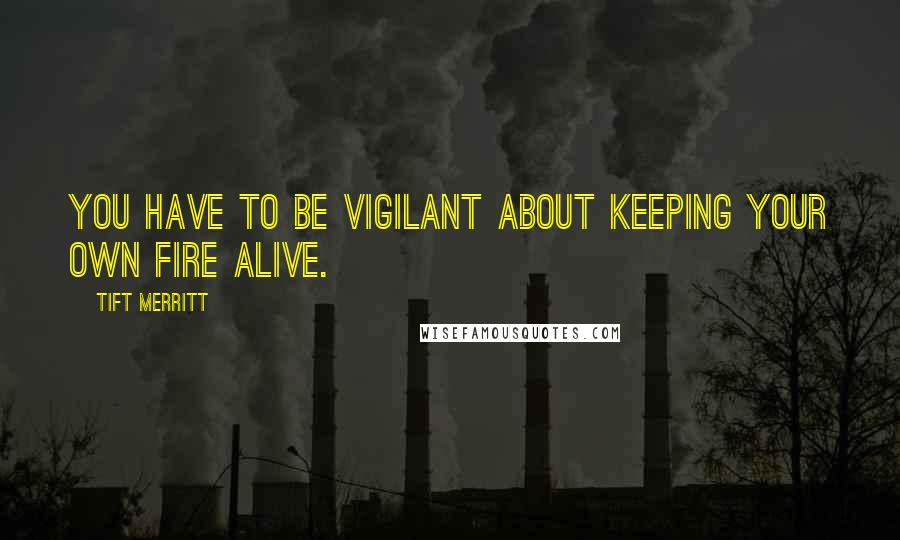 Tift Merritt Quotes: You have to be vigilant about keeping your own fire alive.