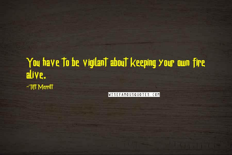Tift Merritt Quotes: You have to be vigilant about keeping your own fire alive.