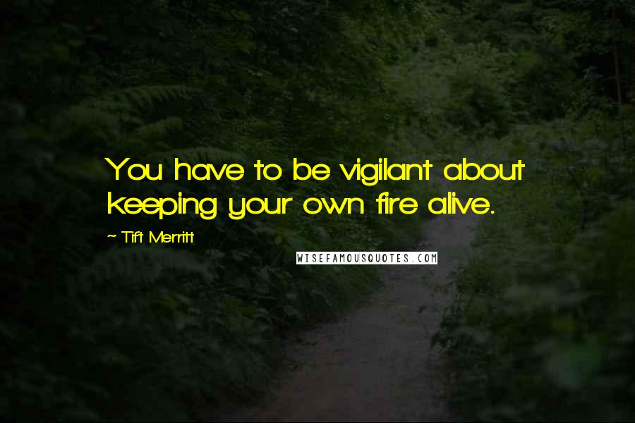 Tift Merritt Quotes: You have to be vigilant about keeping your own fire alive.