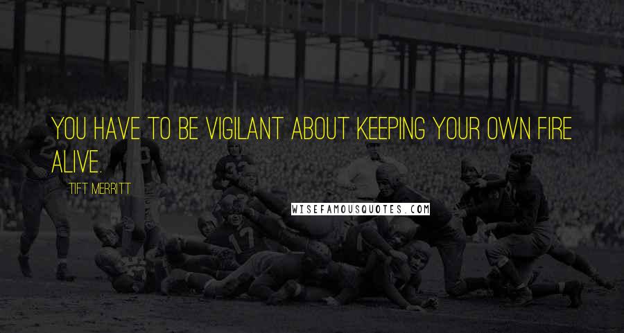 Tift Merritt Quotes: You have to be vigilant about keeping your own fire alive.