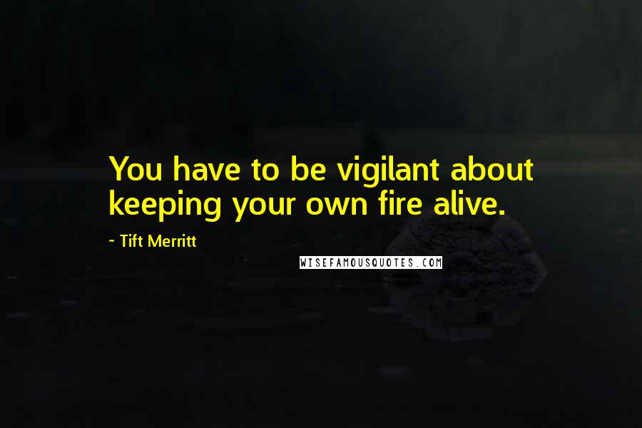 Tift Merritt Quotes: You have to be vigilant about keeping your own fire alive.