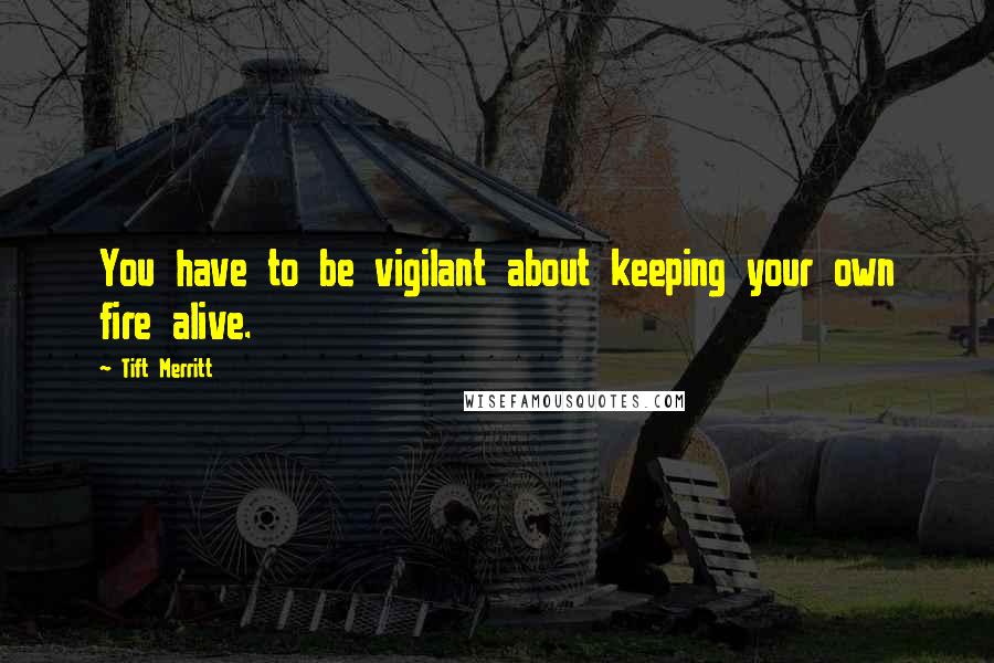 Tift Merritt Quotes: You have to be vigilant about keeping your own fire alive.