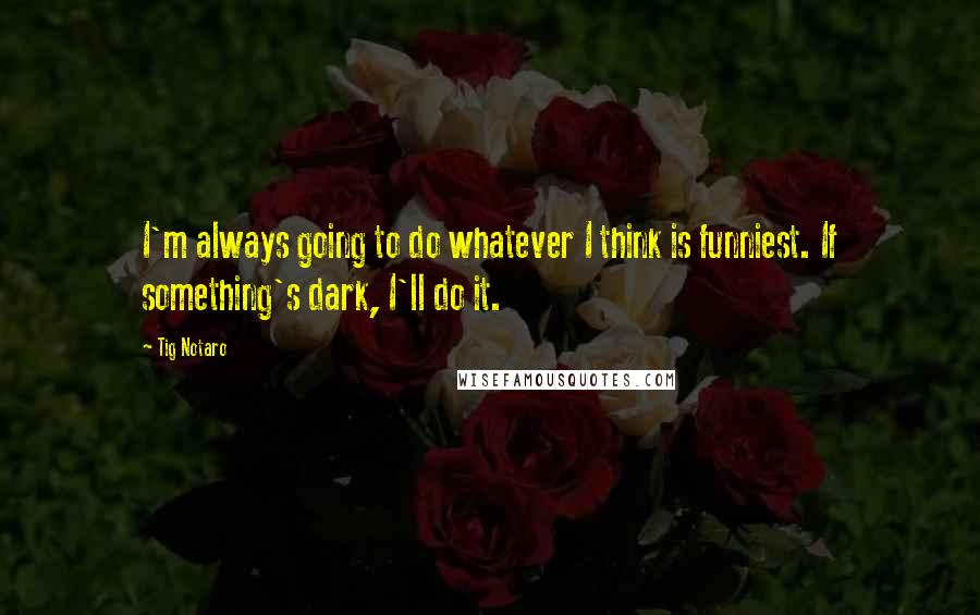 Tig Notaro Quotes: I'm always going to do whatever I think is funniest. If something's dark, I'll do it.