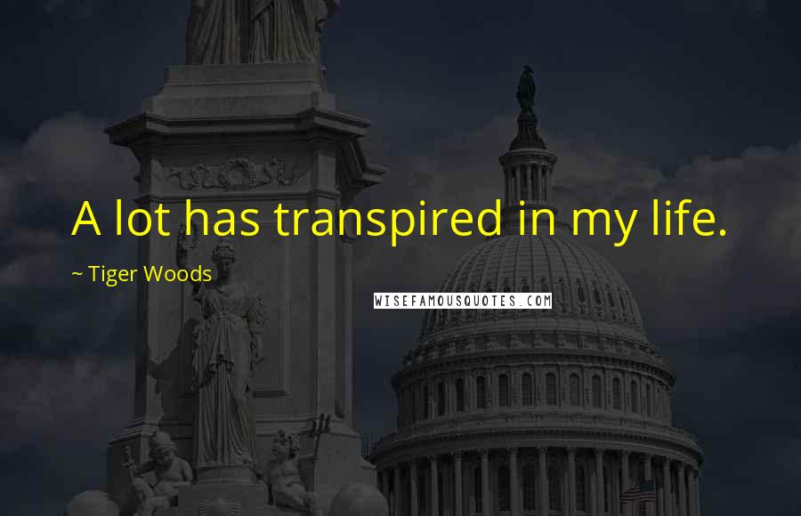 Tiger Woods Quotes: A lot has transpired in my life.