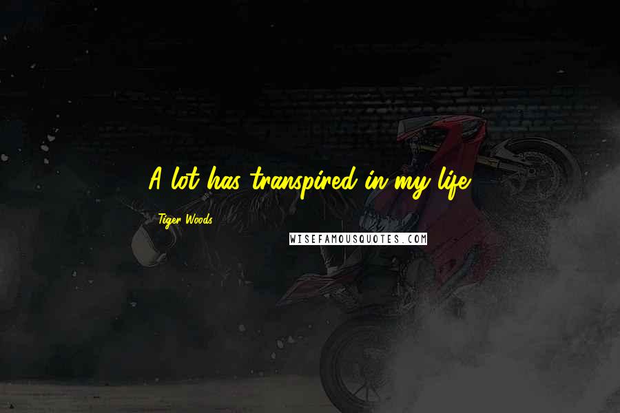 Tiger Woods Quotes: A lot has transpired in my life.