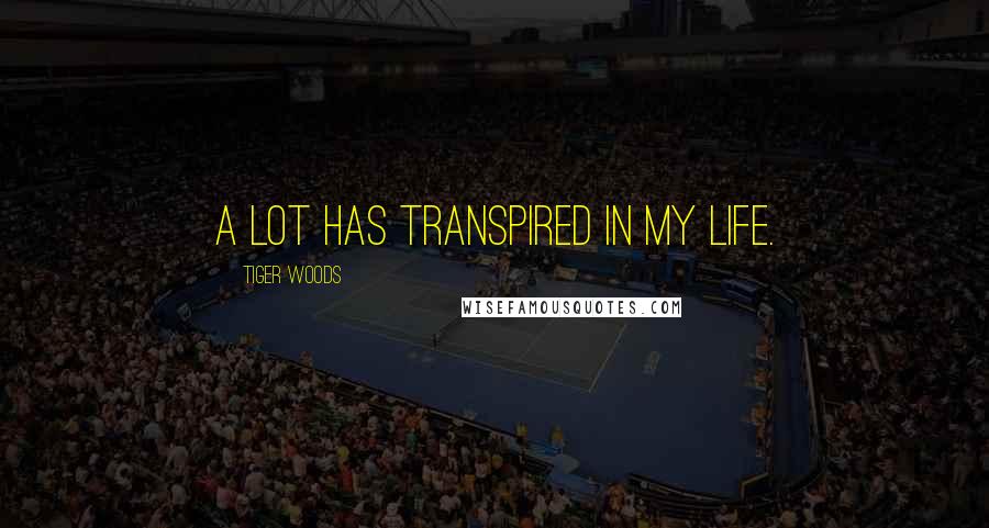 Tiger Woods Quotes: A lot has transpired in my life.