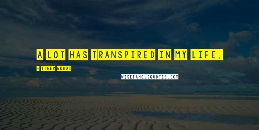 Tiger Woods Quotes: A lot has transpired in my life.