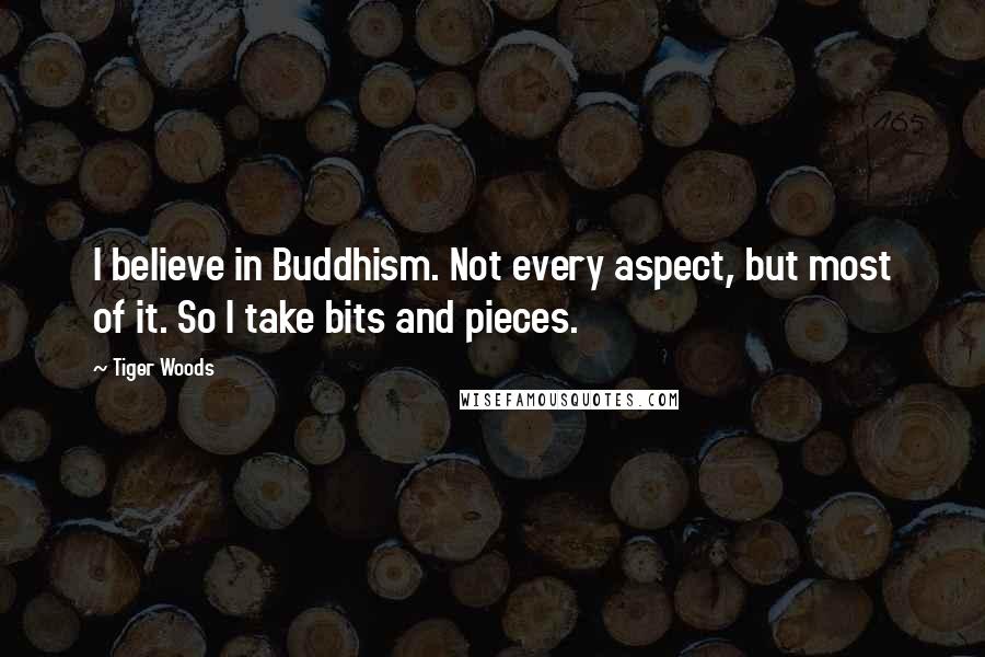 Tiger Woods Quotes: I believe in Buddhism. Not every aspect, but most of it. So I take bits and pieces.