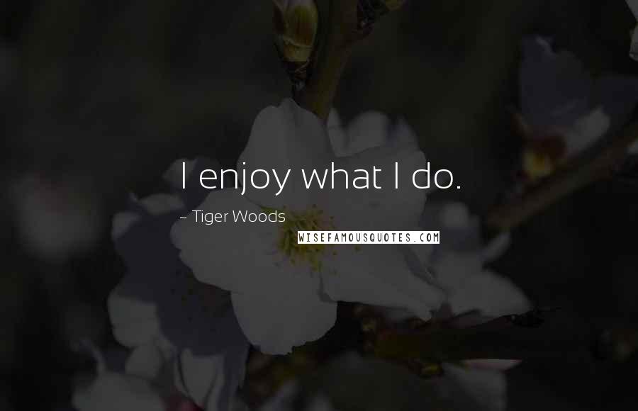 Tiger Woods Quotes: I enjoy what I do.