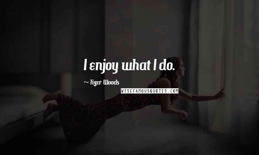 Tiger Woods Quotes: I enjoy what I do.