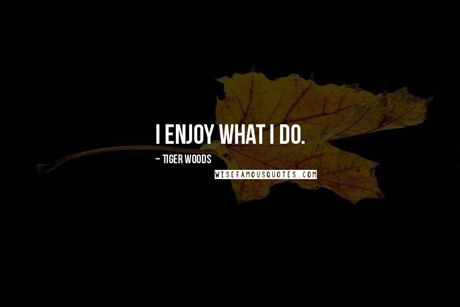 Tiger Woods Quotes: I enjoy what I do.