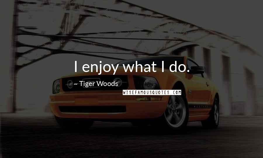 Tiger Woods Quotes: I enjoy what I do.