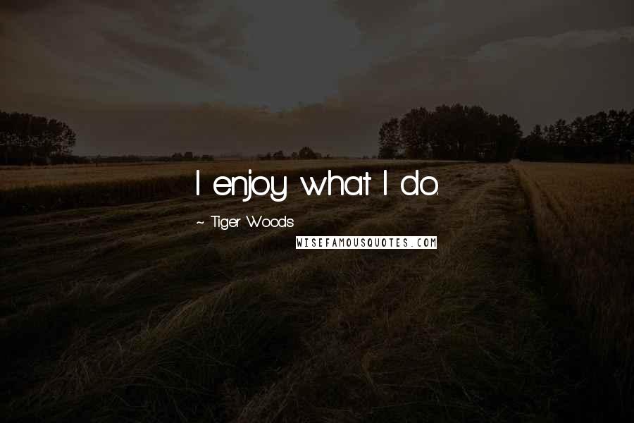 Tiger Woods Quotes: I enjoy what I do.