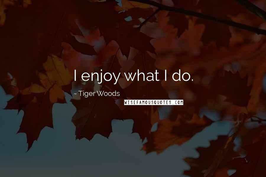 Tiger Woods Quotes: I enjoy what I do.