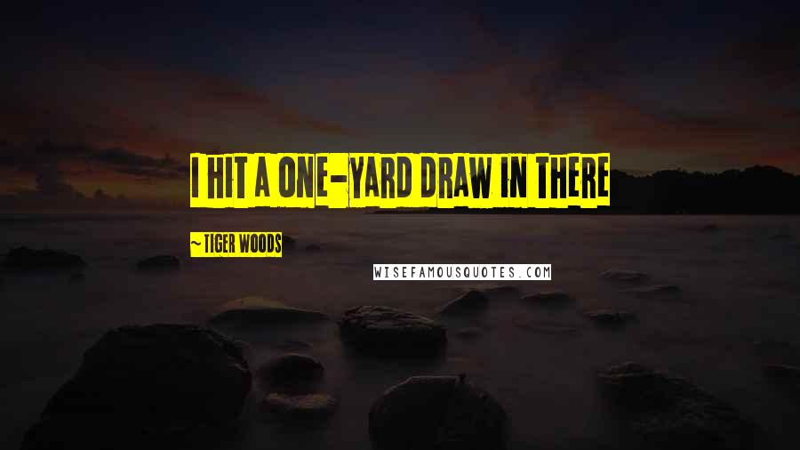 Tiger Woods Quotes: I hit a one-yard draw in there