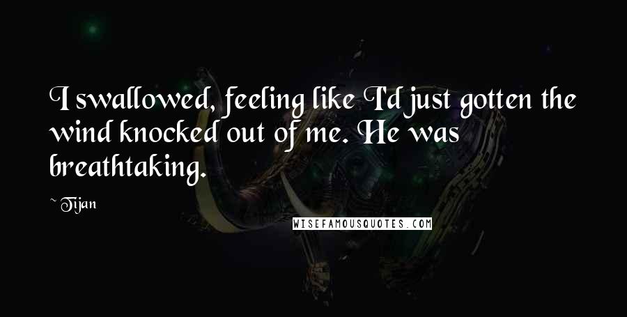 Tijan Quotes: I swallowed, feeling like I'd just gotten the wind knocked out of me. He was breathtaking.