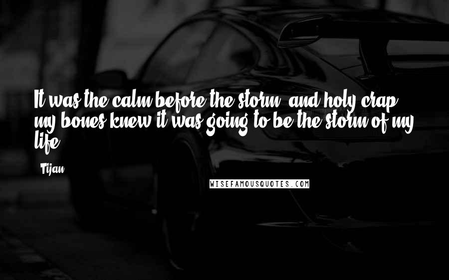 Tijan Quotes: It was the calm before the storm, and holy crap, my bones knew it was going to be the storm of my life.