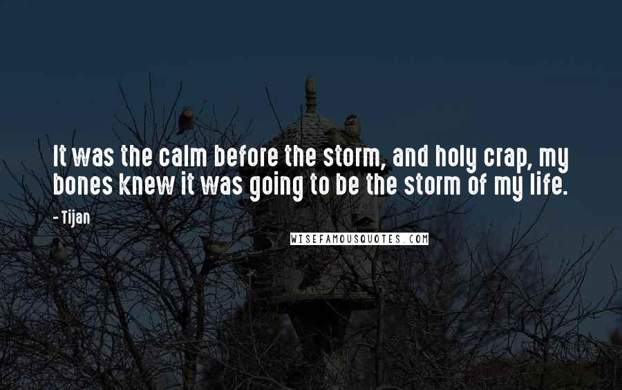 Tijan Quotes: It was the calm before the storm, and holy crap, my bones knew it was going to be the storm of my life.