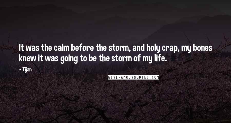 Tijan Quotes: It was the calm before the storm, and holy crap, my bones knew it was going to be the storm of my life.