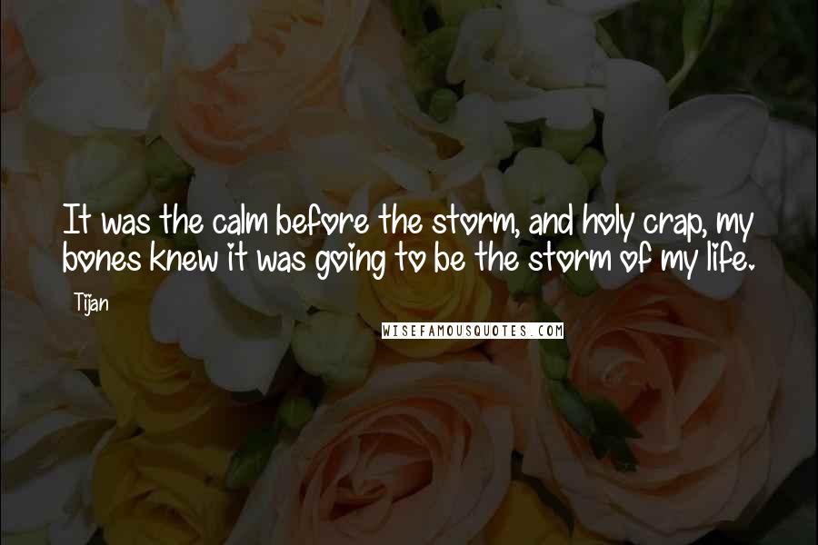 Tijan Quotes: It was the calm before the storm, and holy crap, my bones knew it was going to be the storm of my life.