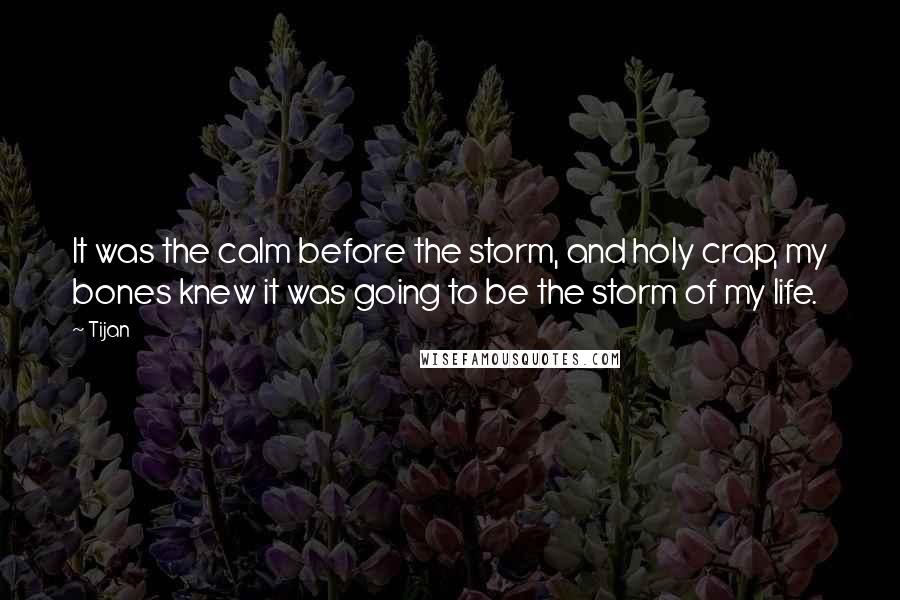 Tijan Quotes: It was the calm before the storm, and holy crap, my bones knew it was going to be the storm of my life.