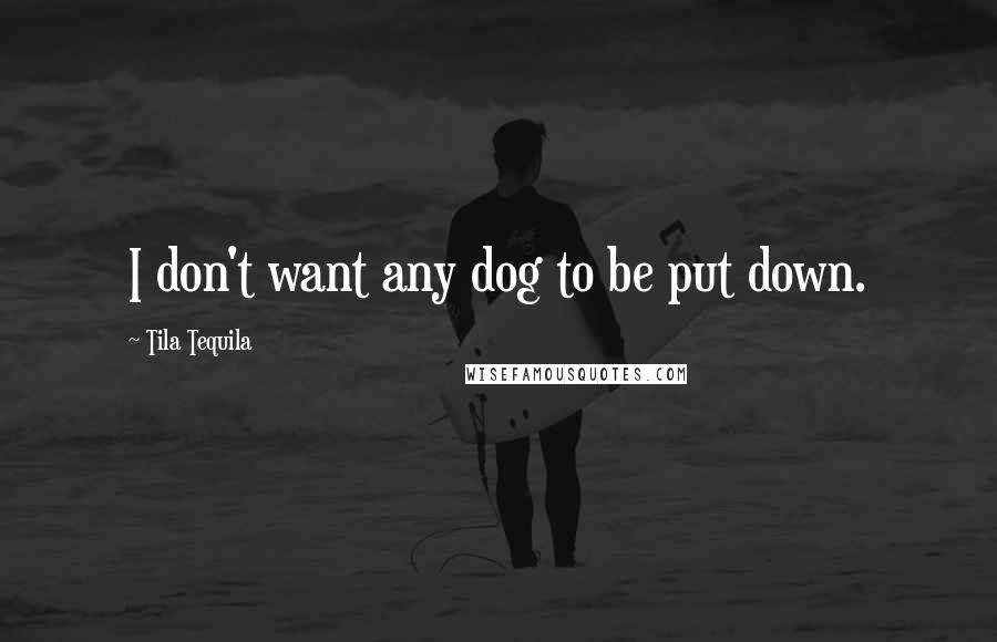 Tila Tequila Quotes: I don't want any dog to be put down.