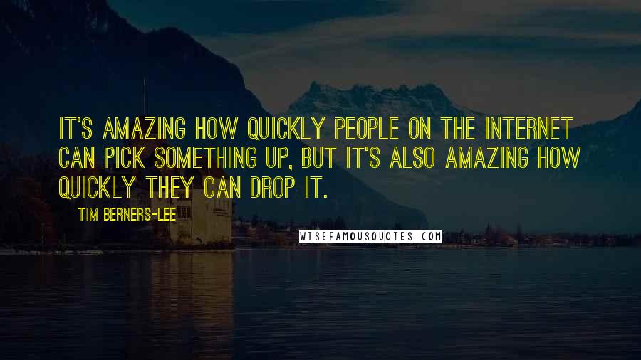 Tim Berners-Lee Quotes: It's amazing how quickly people on the internet can pick something up, but it's also amazing how quickly they can drop it.