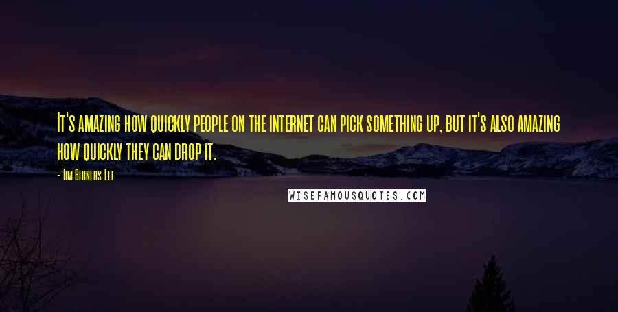 Tim Berners-Lee Quotes: It's amazing how quickly people on the internet can pick something up, but it's also amazing how quickly they can drop it.