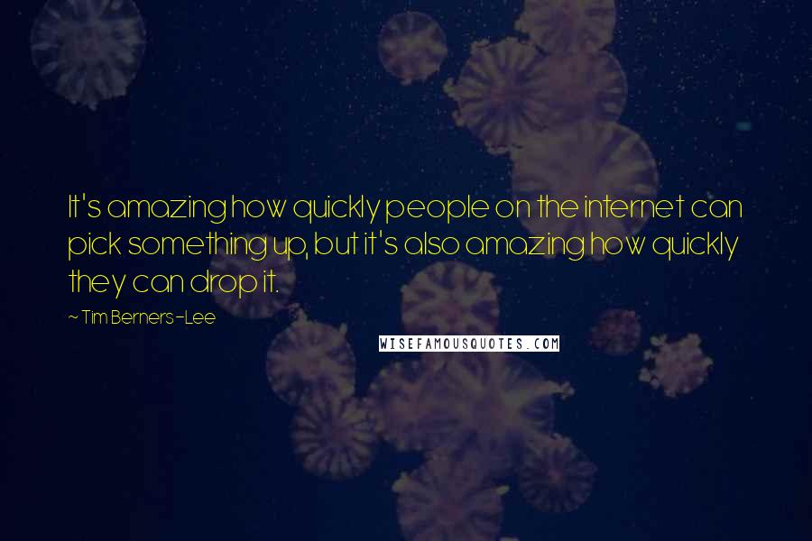 Tim Berners-Lee Quotes: It's amazing how quickly people on the internet can pick something up, but it's also amazing how quickly they can drop it.