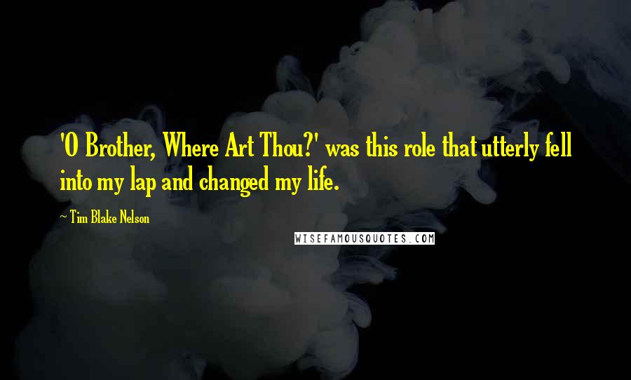 Tim Blake Nelson Quotes: 'O Brother, Where Art Thou?' was this role that utterly fell into my lap and changed my life.