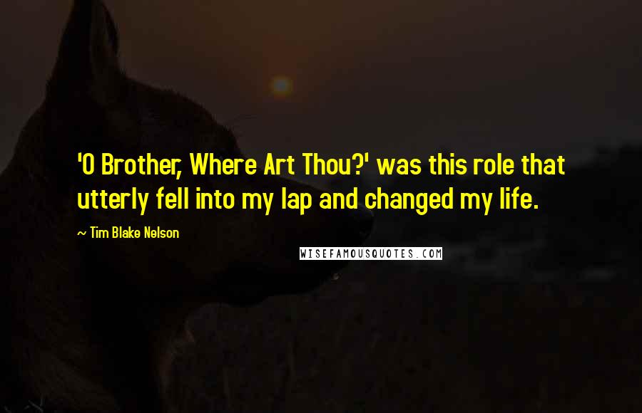 Tim Blake Nelson Quotes: 'O Brother, Where Art Thou?' was this role that utterly fell into my lap and changed my life.