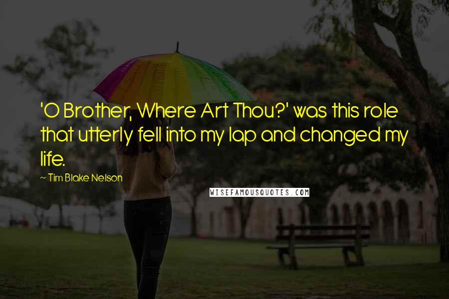 Tim Blake Nelson Quotes: 'O Brother, Where Art Thou?' was this role that utterly fell into my lap and changed my life.