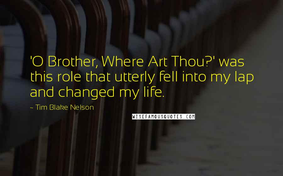 Tim Blake Nelson Quotes: 'O Brother, Where Art Thou?' was this role that utterly fell into my lap and changed my life.